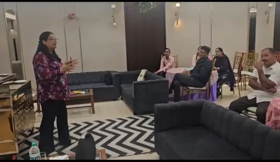 Neha Goel leading a corporate training session